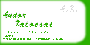 andor kalocsai business card